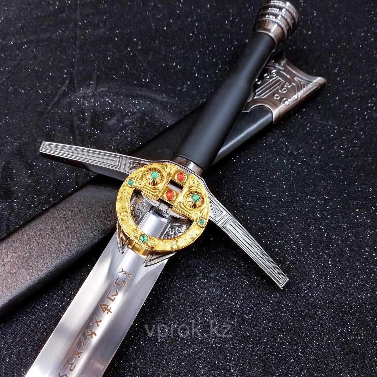 Бутафорский стальной меч Ведьмак "Стальной меч Геральта", 114 см, 1,96 кг - фото 6 - id-p113525701