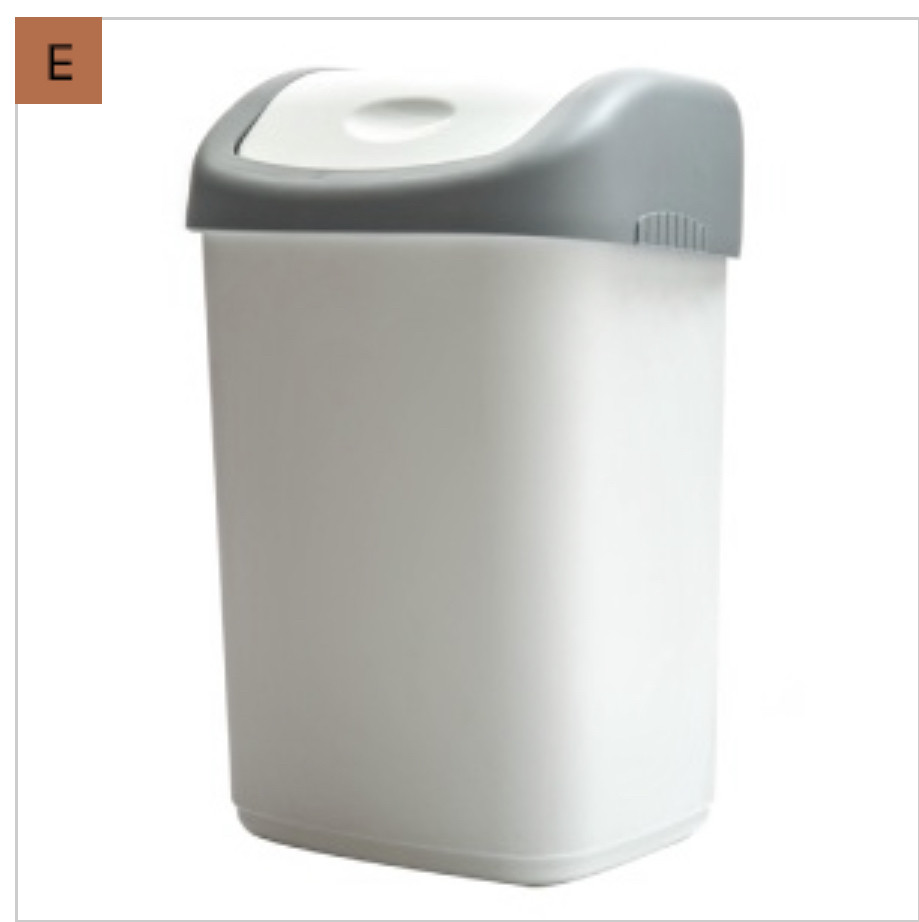 Ведро-контейнер для мусора (урна) OfficeClean, 14л, качающаяся крышка, пластик, серое - фото 1 - id-p63801487