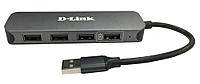 D-link DUB-H4 Компактный концентратор USB с 4 портами USB 2.0 (1 порт с поддержкой режима быстрой зарядки)