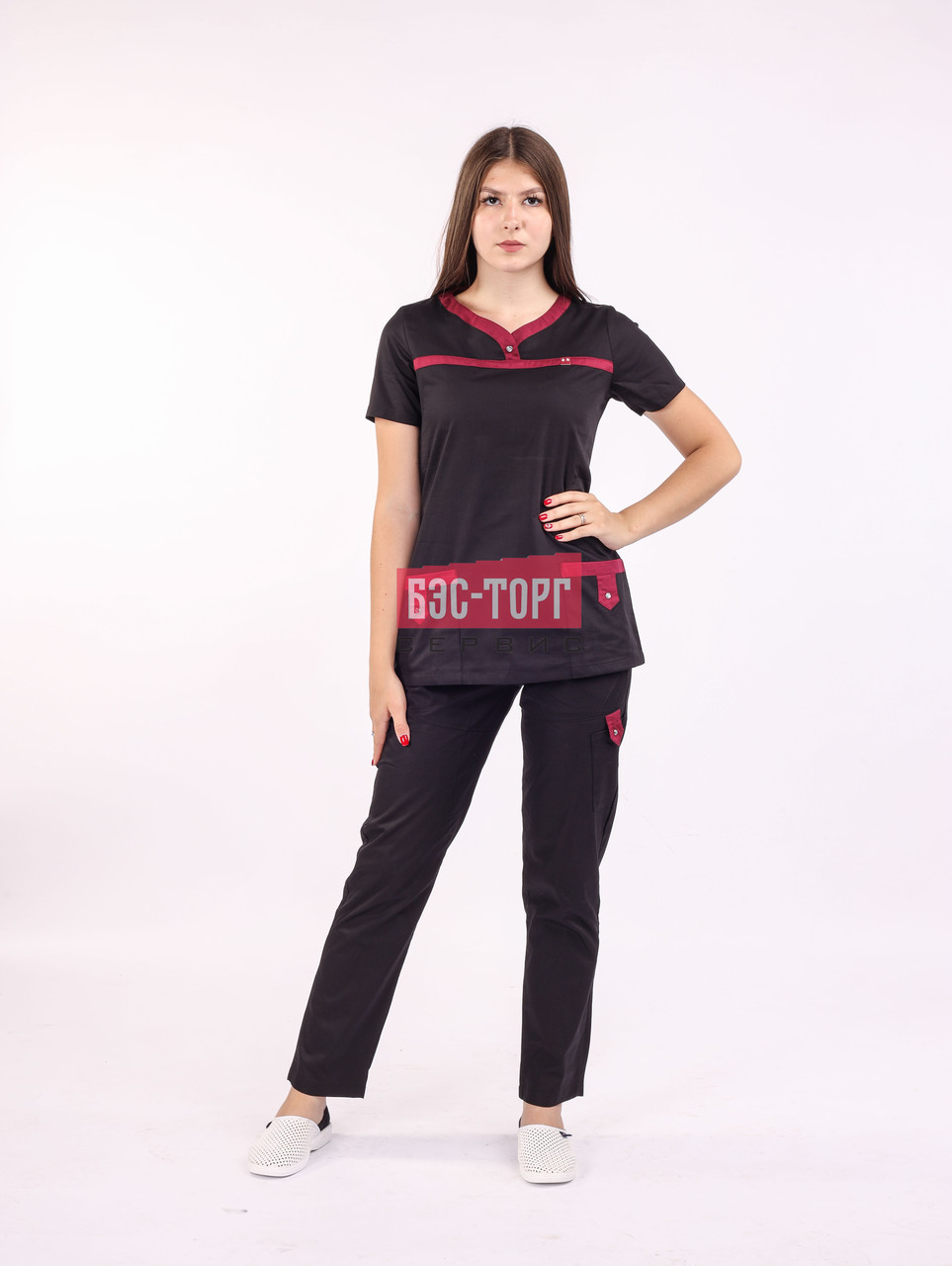 Медицинский костюм Зебо (черный) - фото 5 - id-p113527652
