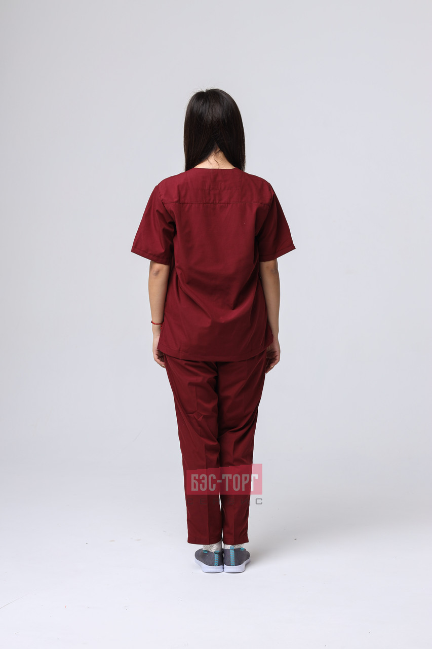 Хирургический костюм бордовый - фото 3 - id-p113527683