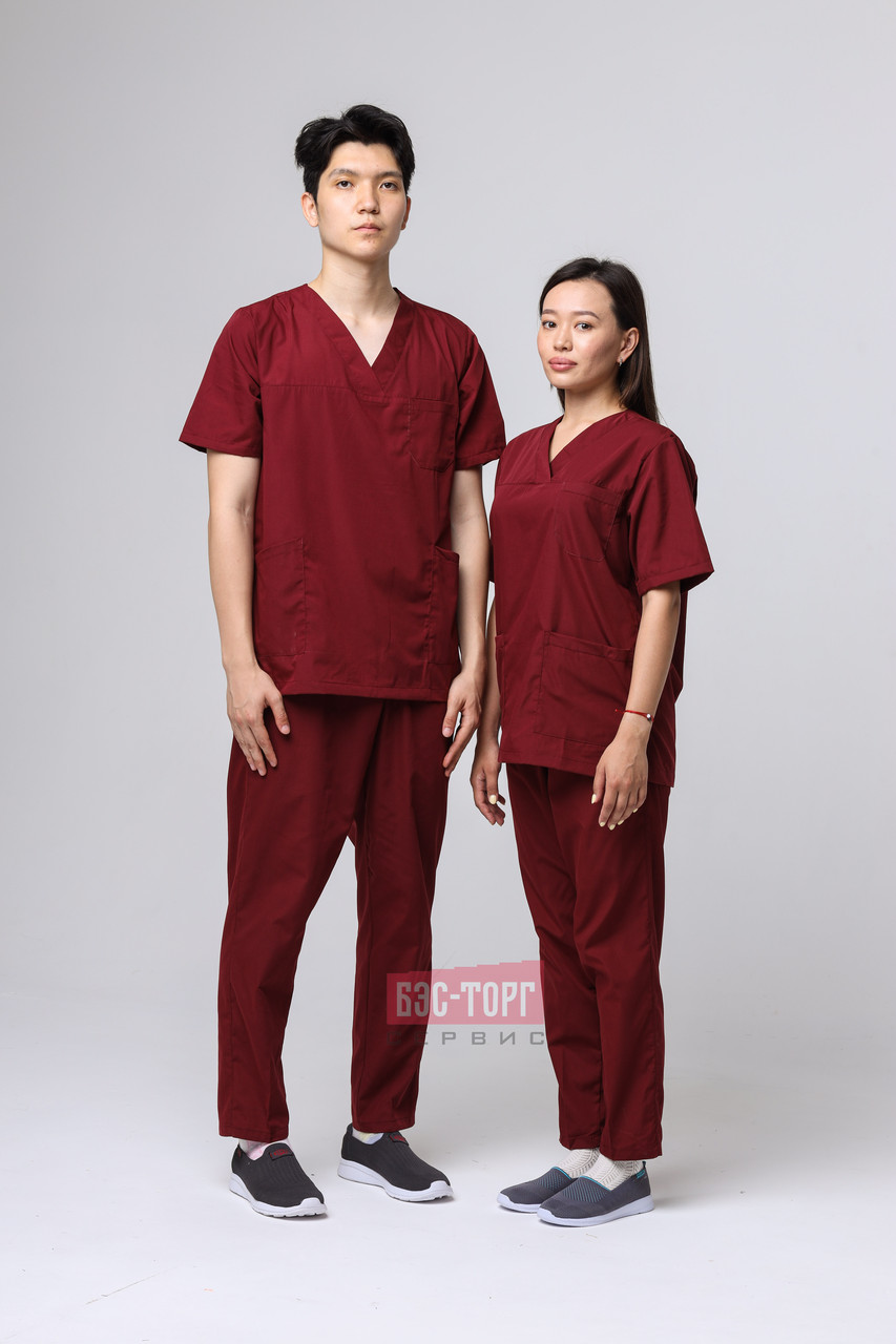 Хирургический костюм бордовый - фото 5 - id-p113527683