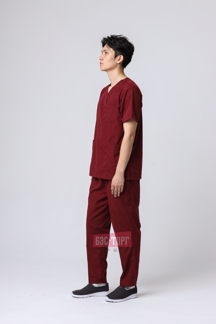 Хирургический костюм бордовый - фото 10 - id-p113527683