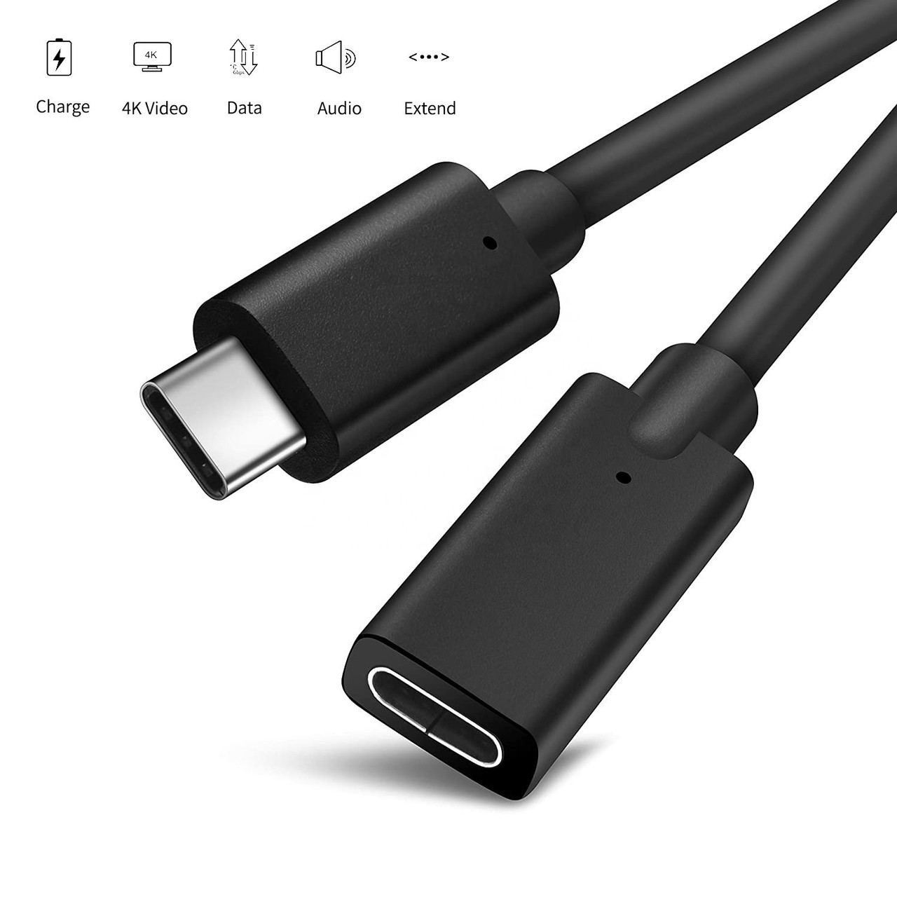 Кабель удлинитель 1м TypeC M - TypeC F, USB3.1 Gen2, 60 Вт 4041-8243