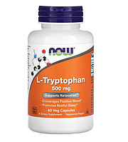 NOW Foods, L-триптофан, 500 мг, 60 растительных капсул