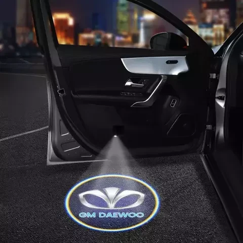 Проектор логотипа автомобиля на асфальт для дверей Welcome lamp {беспроводной комплект из 2шт.} (Daewoo)