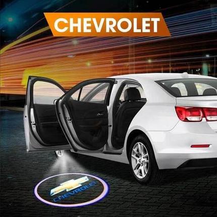 Проектор логотипа автомобиля на асфальт для дверей Welcome lamp {беспроводной комплект из 2шт.} (Chevrolet), фото 2