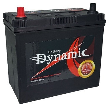 Аккумулятор DYNAMIC 50B19FR (тонкоклем.) прямая (азиатский тип)