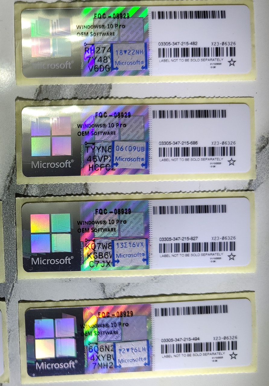 Windows 10 pro наклейка Ключ стикер ОЕМ лицензия бессрочная Оптом - фото 6 - id-p113551396