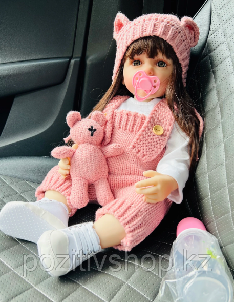 Кукла Реборн разговаривает в розовом с игрушкой - фото 2 - id-p113551678