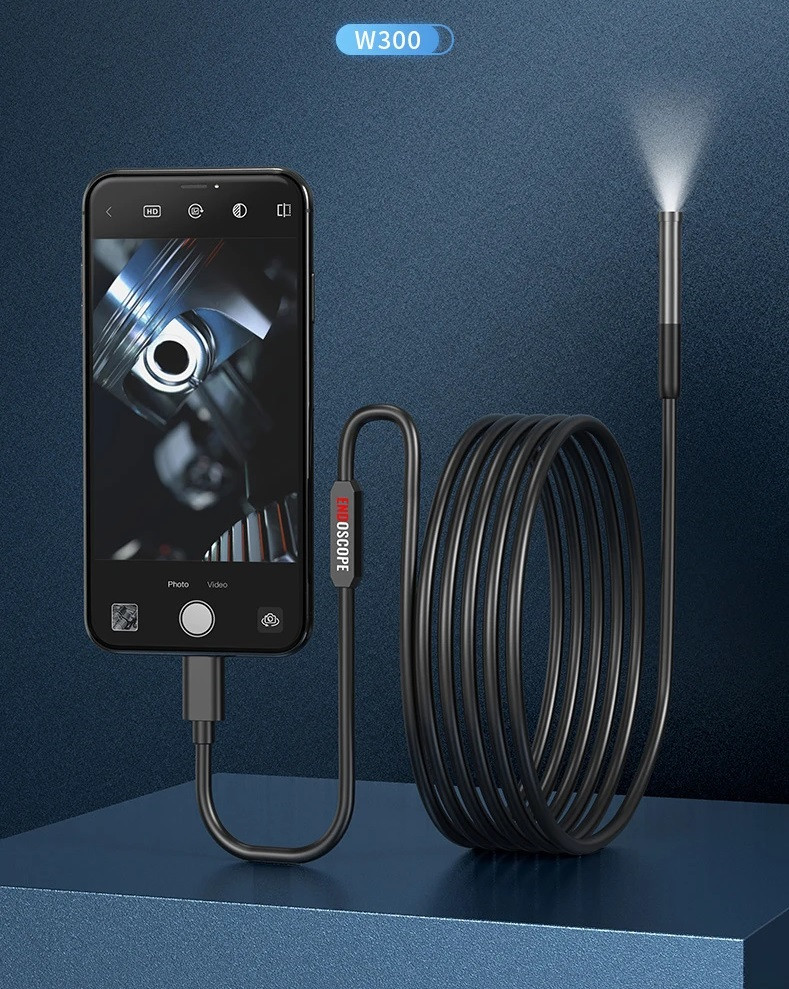 Эндоскоп промышленный с функцией Wi-Fi W300, IP 67, 3 м, фото 1