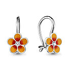 Серебряные детские серьги Фианит Эмаль Aquamarine 42206А.5 серебро с родием коллекц. Happy, фото 4