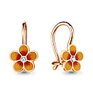 Серебряные детские серьги  Фианит Эмаль Aquamarine 42206А.6 серебро с позолотой коллекц. Happy, фото 4