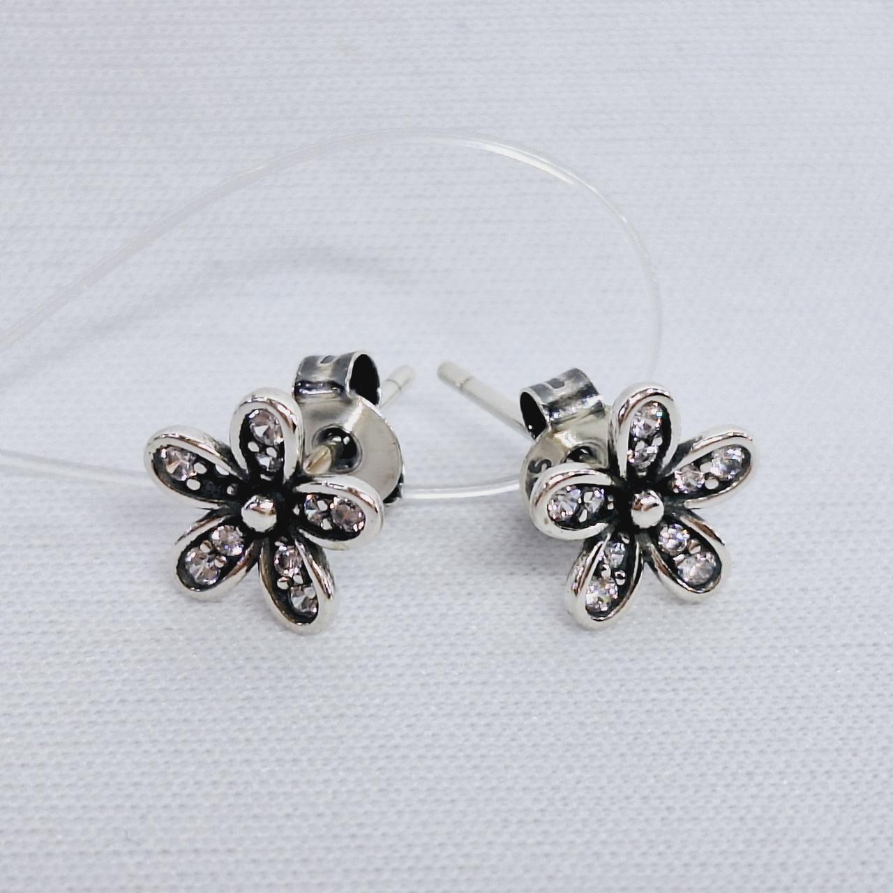 Серьги из серебра с фианитами Италия L78, фото 1