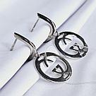 Серьги из серебра с фианитами Италия L171 вставка без вставок, фото 2