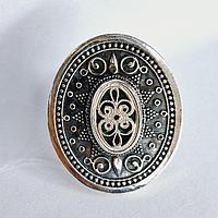 Кольцо Алматы L166 серебро без покрытия вставка эмаль