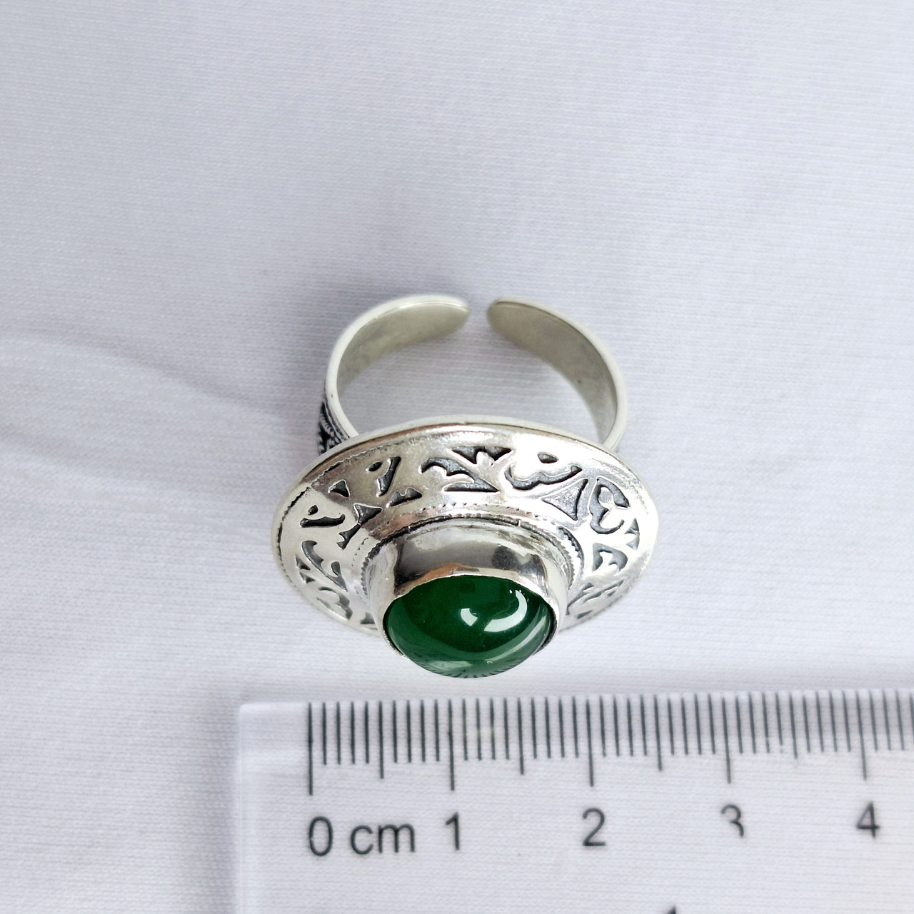 Кольцо Алматы L969 серебро без покрытия вставка хризопраз - фото 3 - id-p113558571