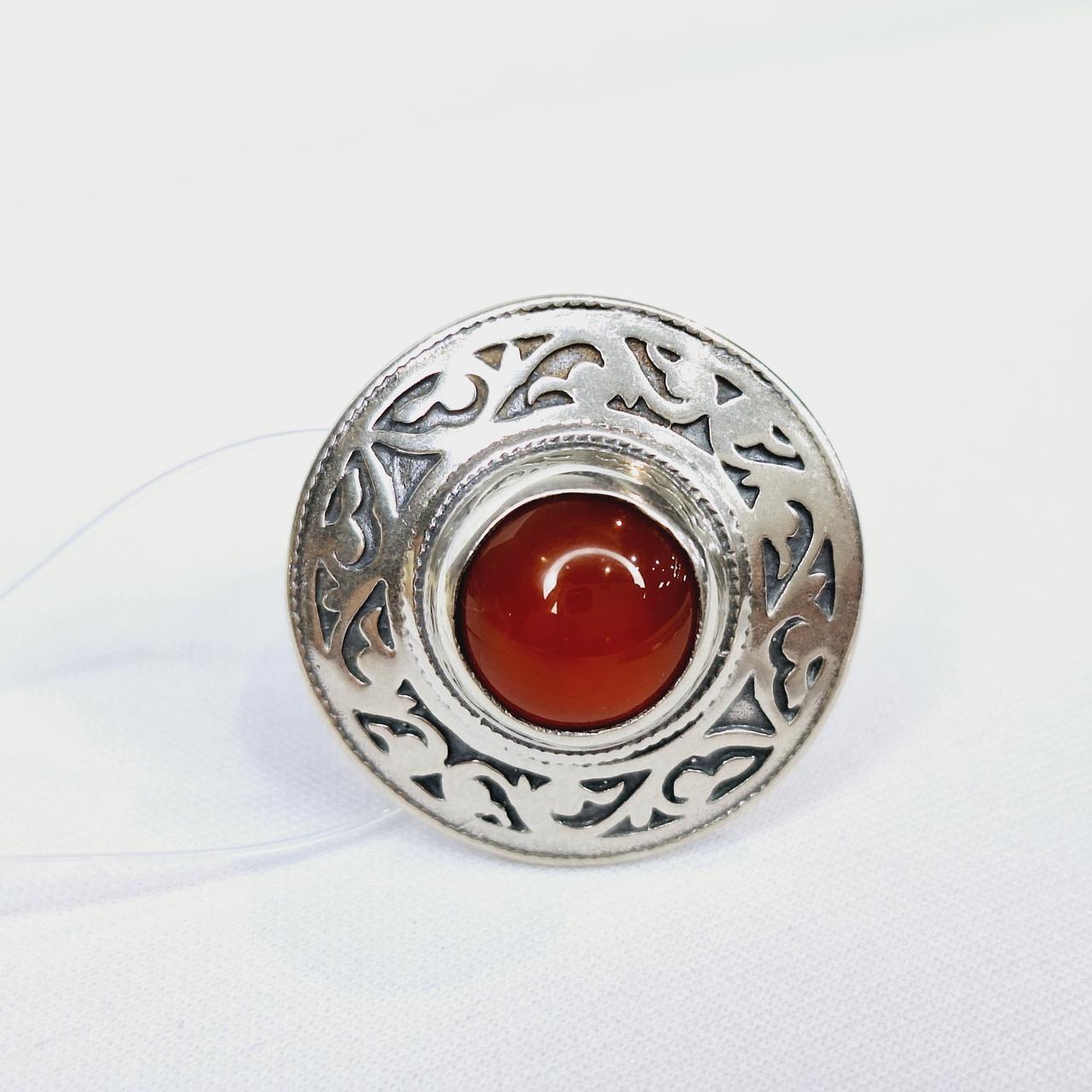 Кольцо Алматы L188 серебро без покрытия вставка сердолик