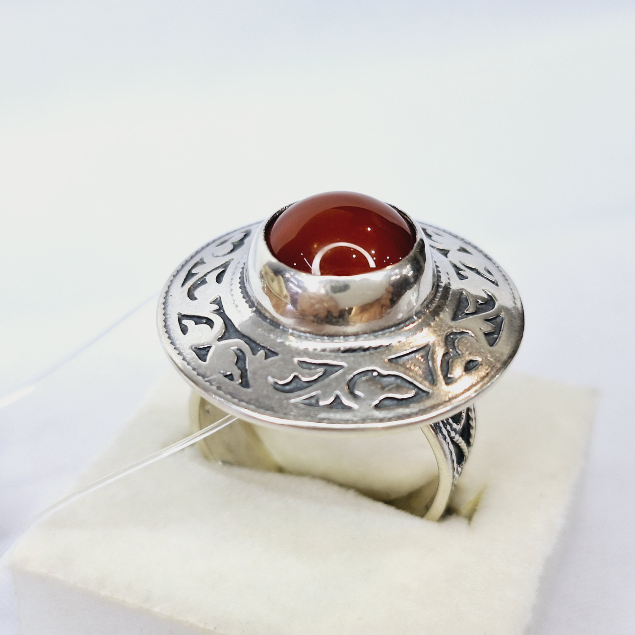 Кольцо Алматы L188 серебро без покрытия вставка сердолик - фото 2 - id-p113558580