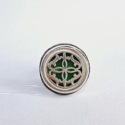 Кольцо Алматы L870 серебро без покрытия вставка хризопраз