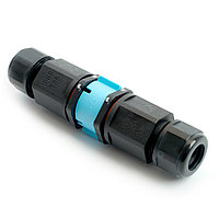 Соединитель-коннектор LD540 разъемный с замком 3-контактный, с пружинным контактом IP68, черный