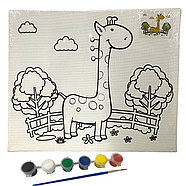 D0007 Холст раскраска с красками (каркас дерево) 25*30см, фото 2