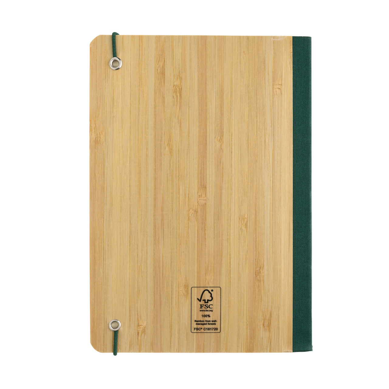 Блокнот Scribe с обложкой из бамбука, А5, 80 г/м², зеленый; , Длина 20 см., ширина 14 см., высота 1,6 см., - фото 5 - id-p113527048