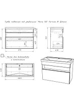 Тумба с раковиной"Mario 100 Fortuna" подвесная с 1 ящиком ДОМИНО, фото 3