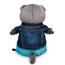 Мягкая игрушка Кот Басик в джинсовой куртке и бирюзовых штанах, 30 см - фото 2 - id-p113561473