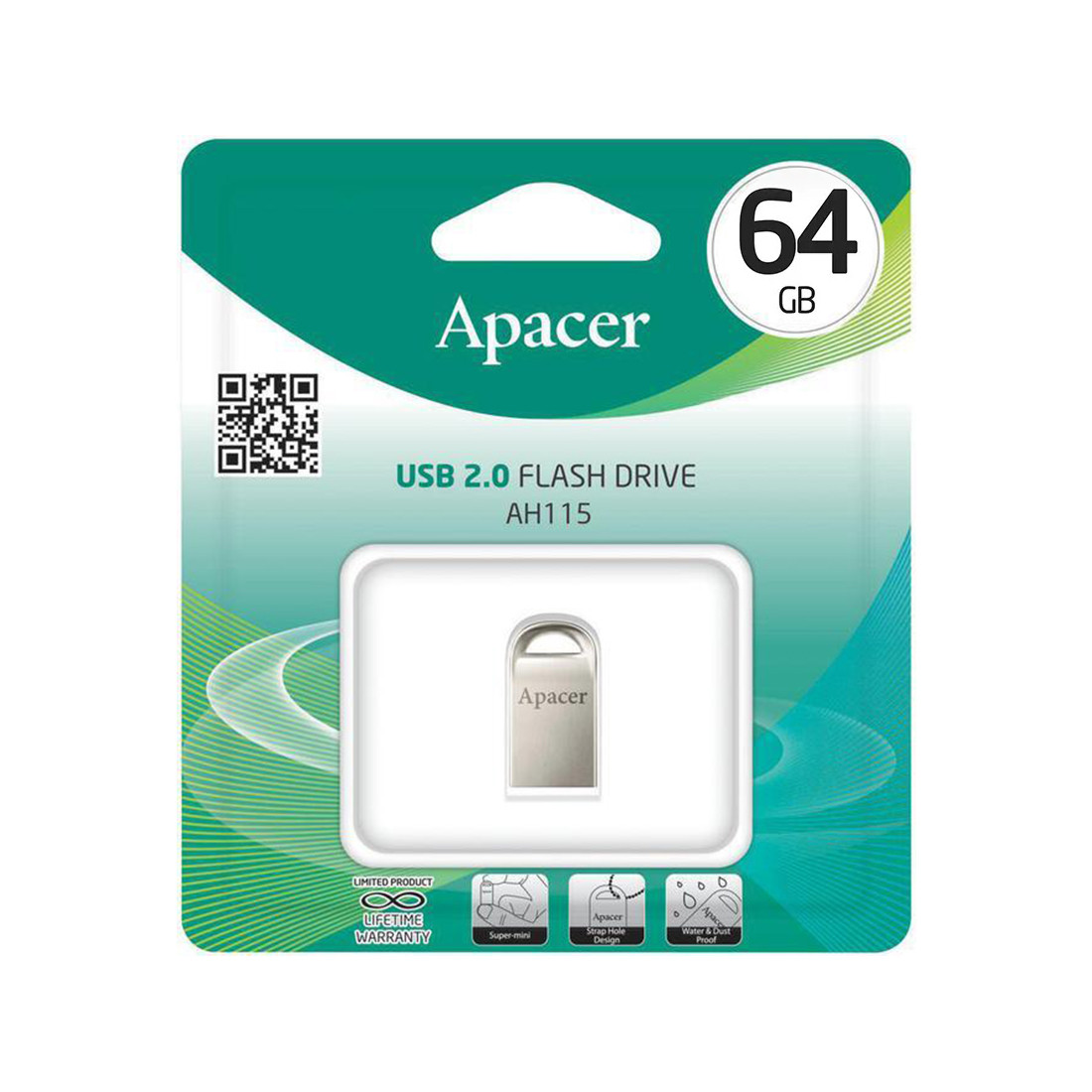 USB-накопитель Apacer AH115 64GB Серый - фото 2 - id-p113578581