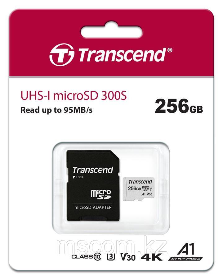 Карта памяти MicroSD 256GB Class 10 U3 A1 Transcend TS256GUSD300S-A - фото 1 - id-p113636952