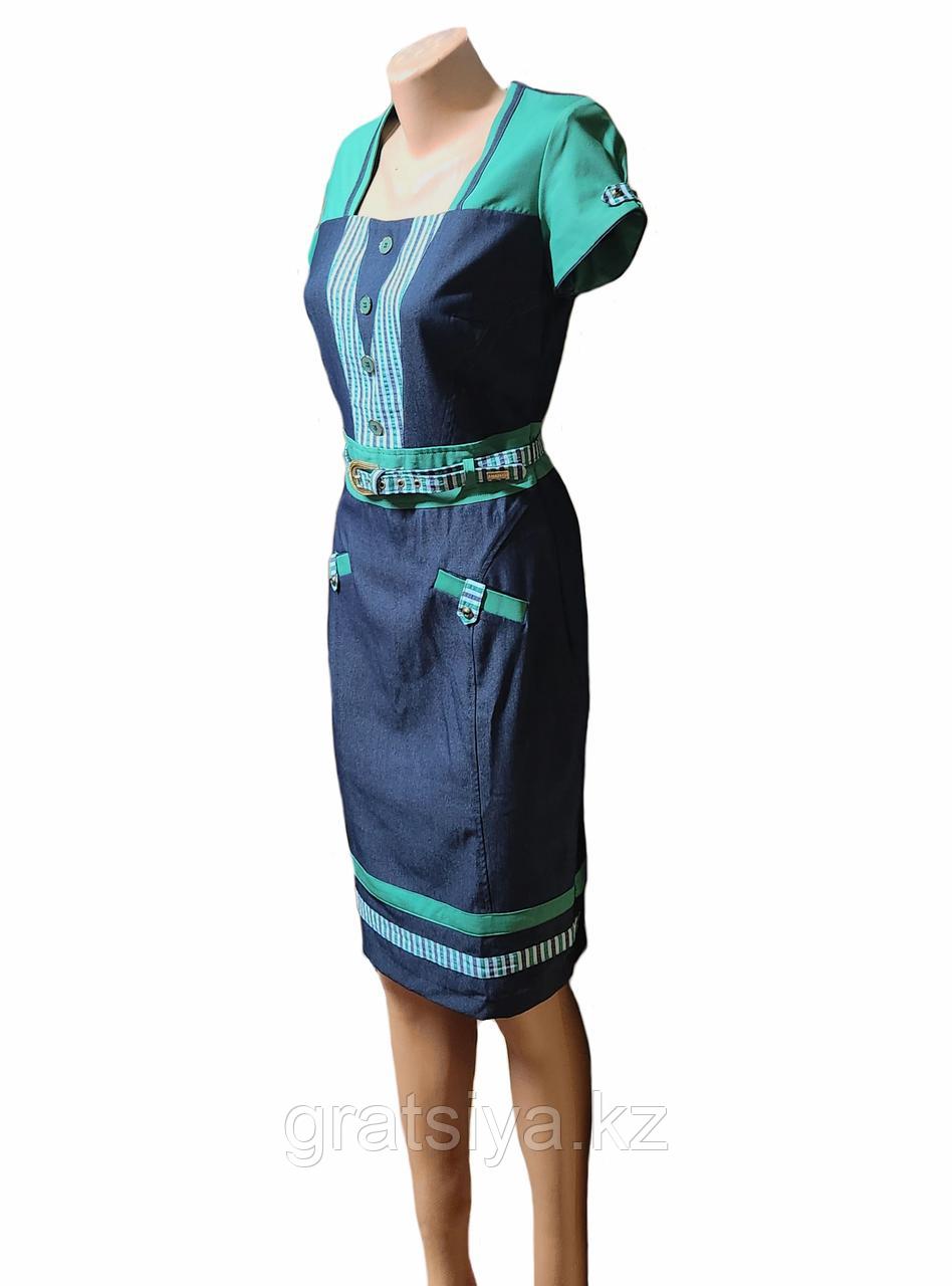 Нарядное Платье Прямого Покроя с Отрезной Талией на ремне - фото 2 - id-p99042284