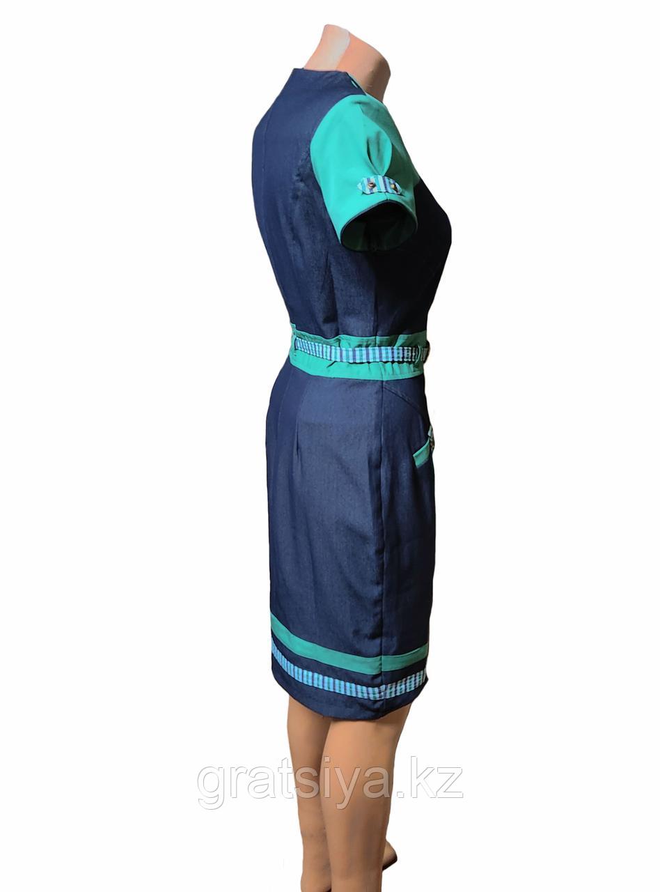 Нарядное Платье Прямого Покроя с Отрезной Талией на ремне - фото 4 - id-p99042284