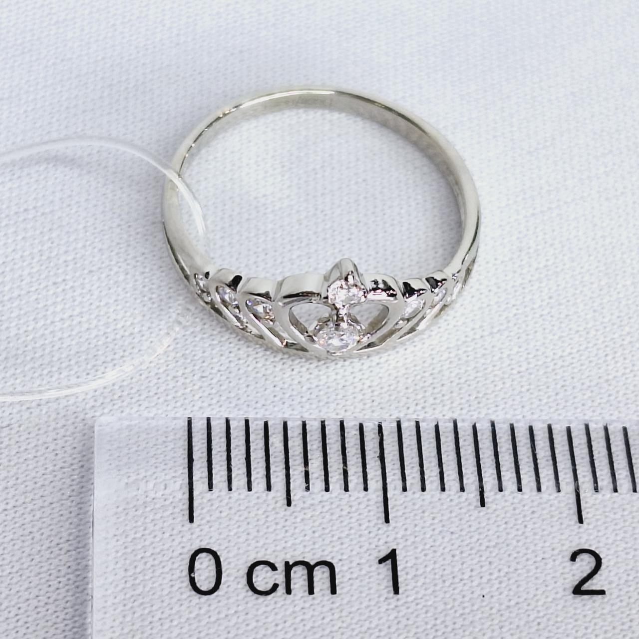 Кольцо - корона из серебра с фианитами SOKOLOV 94011483 покрыто родием - фото 6 - id-p50487940