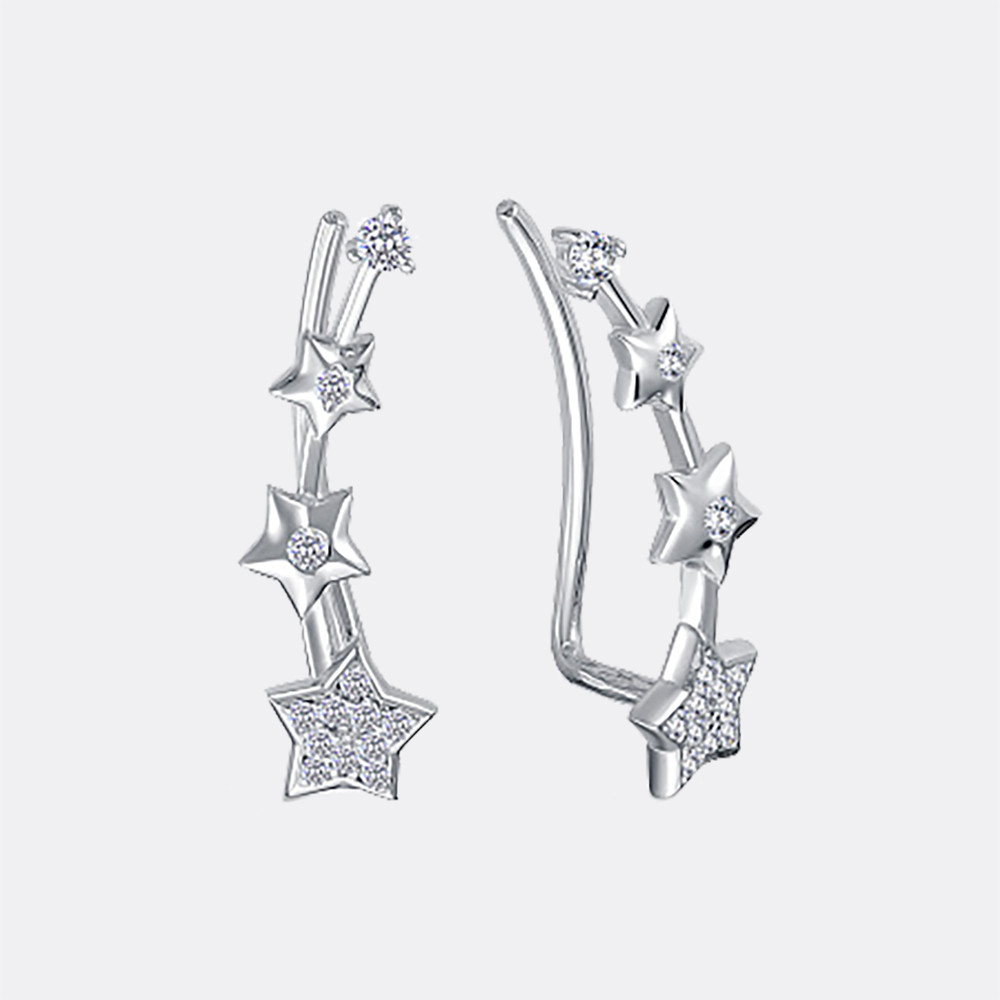 Серьги из серебра с фианитами Вознесенский 12-1009 ,