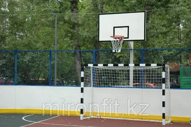 Стойка баскетбольная Г-обр уличная бетонируемая вынос 1.2 м (щит 1800х1050 мм металл). - фото 1 - id-p113640787