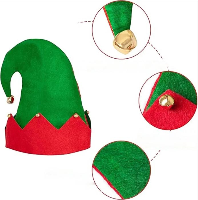 Шапка эльфа с бубенцами зеленая