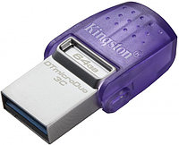 USB-flash Kingston 64GB DTDUO3CG3/64GB, двойной интерфейс USB Type-C и Type-A, 200 МБ/с (чтение), USB 3.2 Gen