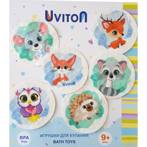 Игрушки для купания на присосках Лесные животные, 6 шт, Uviton, BPA-free, фото 1