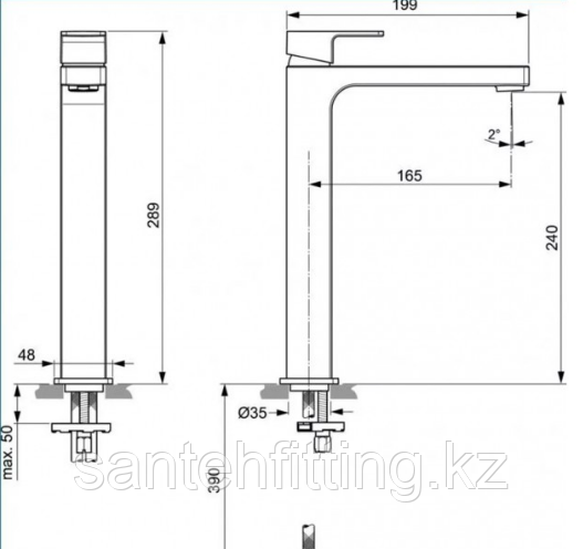 Смеситель раковина высокий PREMIUM ALEX 001(HIGH) BLACK # MIXXUS - фото 2 - id-p113521634