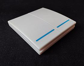 Беспроводной выключатель двухклавишная панель белая RF433