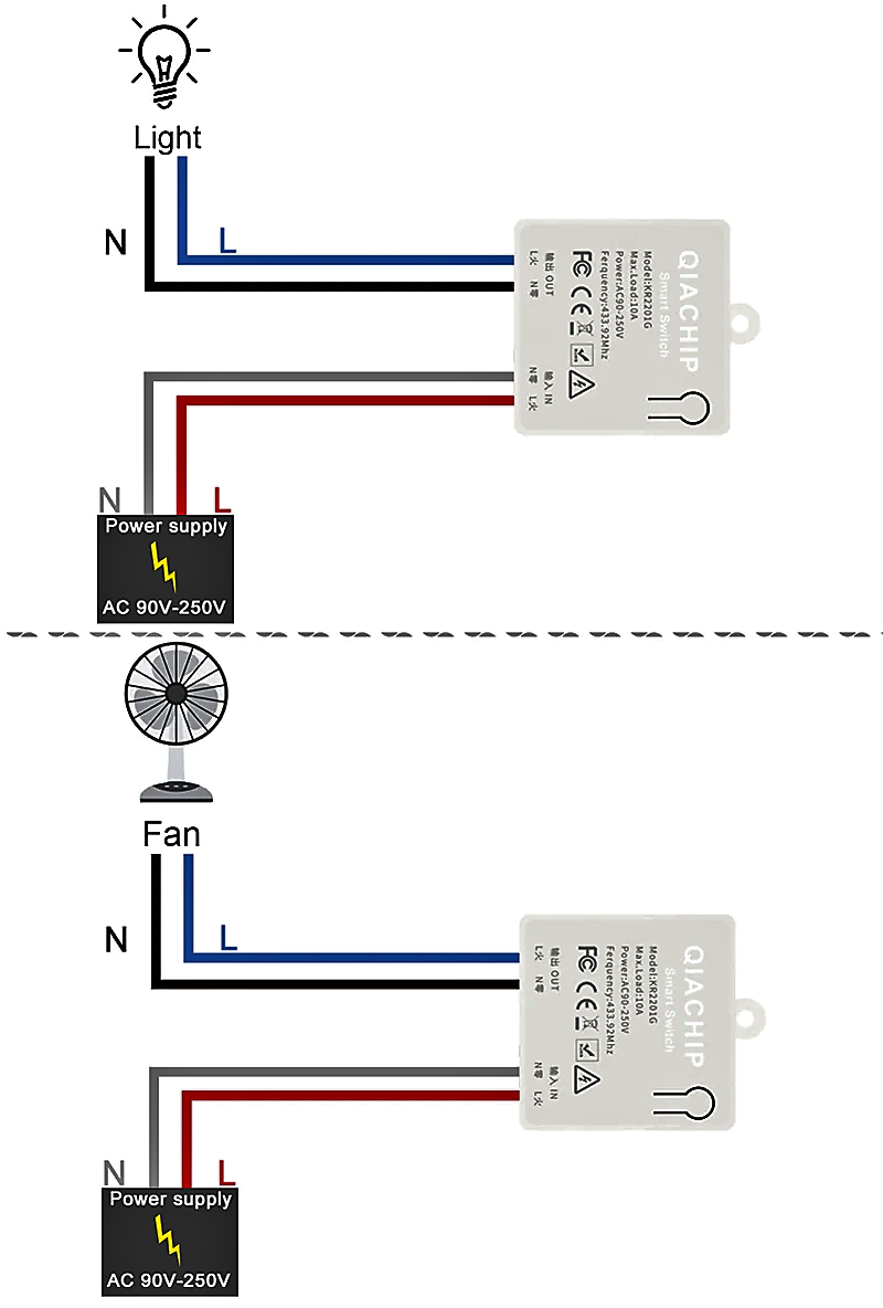 Беспроводной выключатель одноклавишный белый с радиореле на 220В - фото 6 - id-p113655514