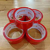 Цветной Скотч "PackMan". Канцелярский. Упаковочная клейкая лента. Ширина 45 мм. Намотка 50 м. Красный.