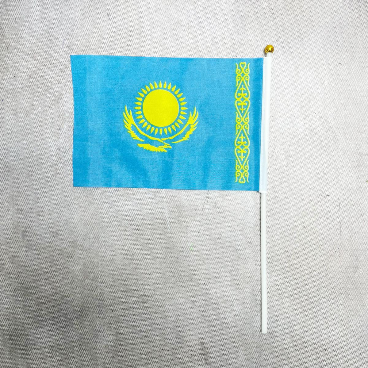 Флаг Казахстана на палочке маленький 30*20 см - фото 4 - id-p113655554