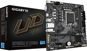 Материнская плата GIGABYTE B760M H DDR4, LGA1700, B760, D-SUB+HDMI, 2xDDR4, 2xM.2, 4xSATA