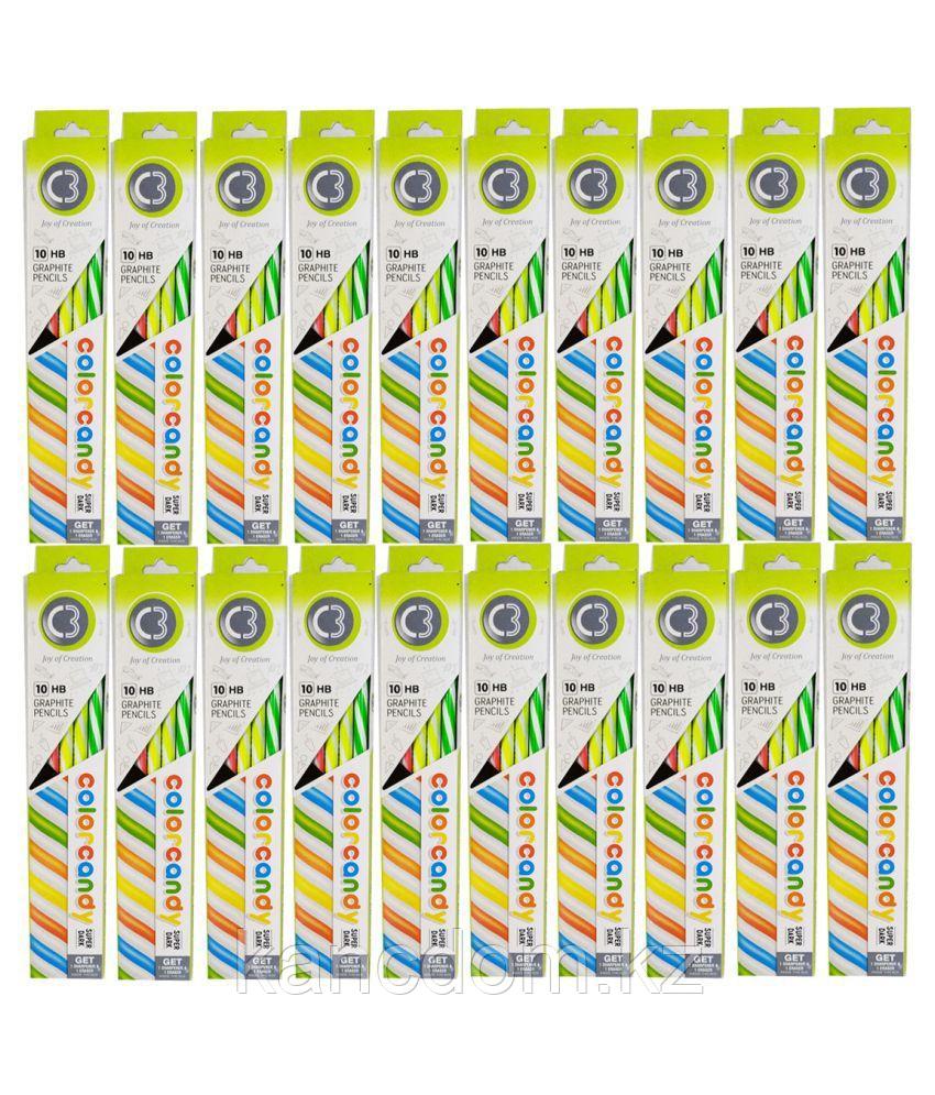Карандаш чернографитный HB C3 colorcandy, 7421