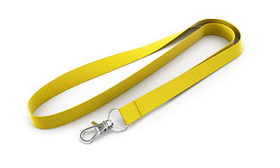 Лента для бейджа с металлическим карабином 15 мм Желтый