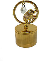 Шкатулка для украшений круглая золото Лягушка - Слон