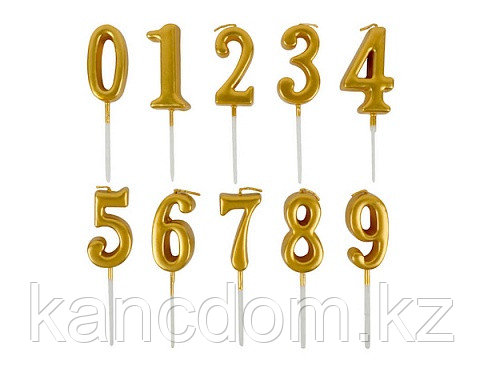 Свечи для торта цифры Золото