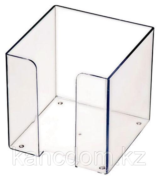 Бокс пластиковый для бумажного блока 9x9x9см "Стамм", прозрачный